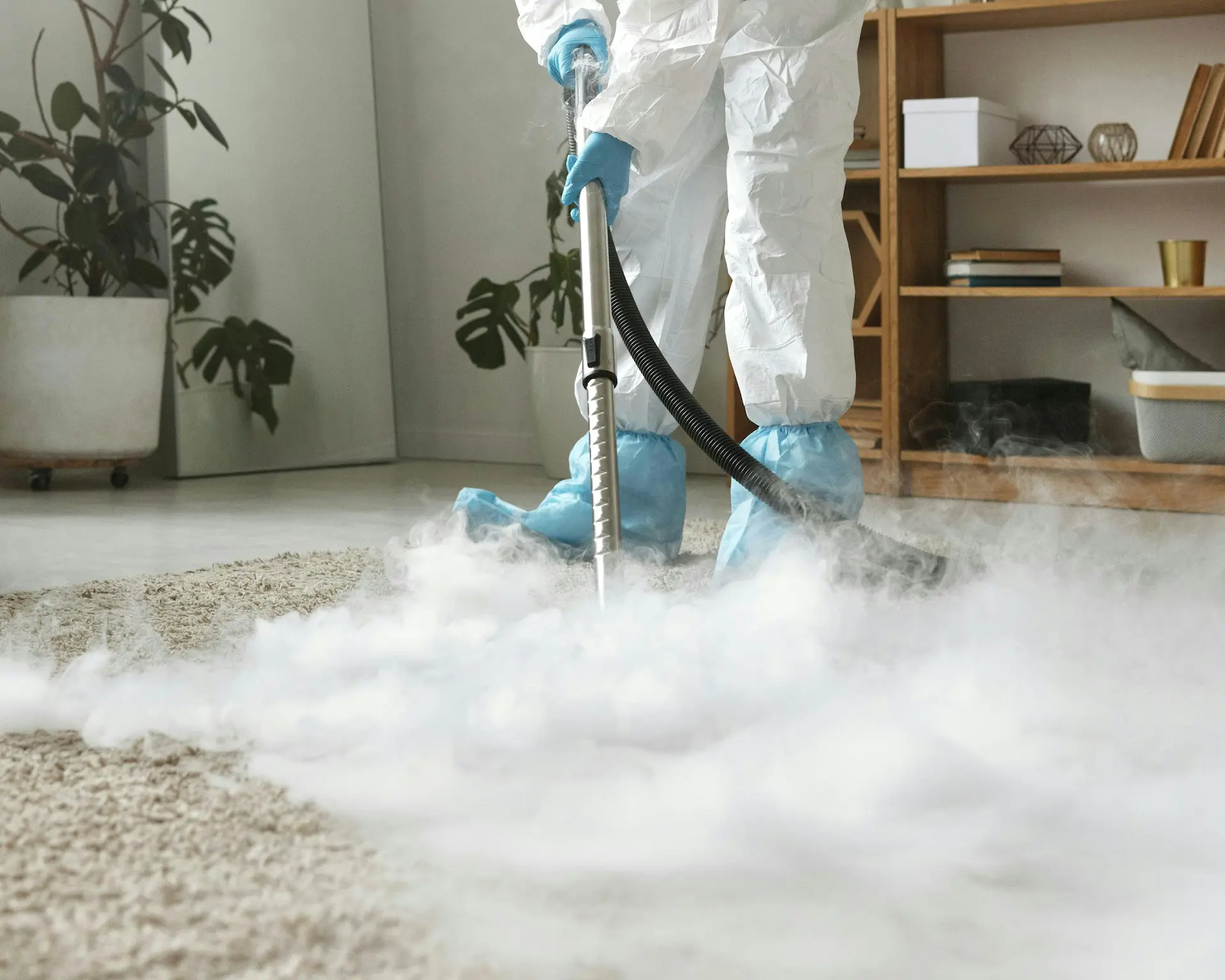 Steam cleaning carpets